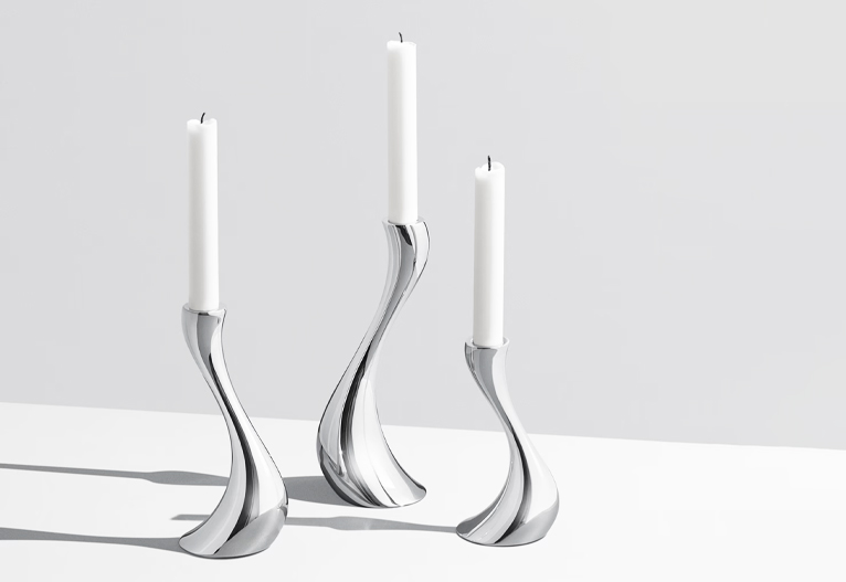 Georg Jensen Cobra Candle Set.