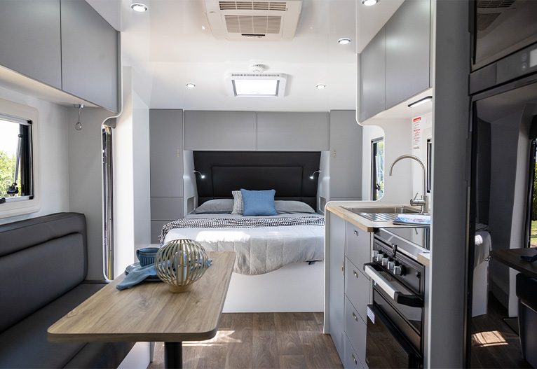 Caravan interior for the Designer Series of the Crusader.
