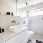 Modern apartment ensuite in Cammeray, NSW.
