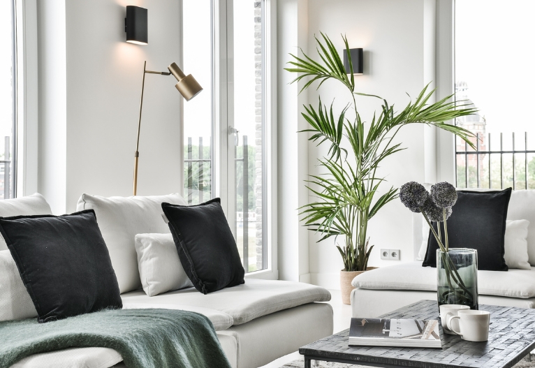 Living room with a green tinge.
