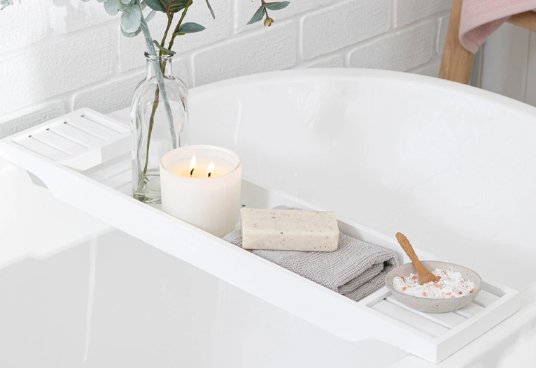 Sanctuary Bath Caddy in White.