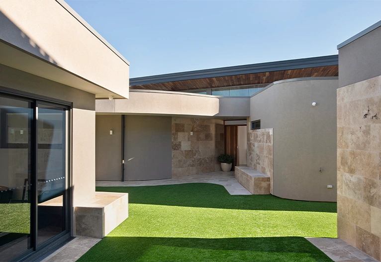 Newport Residence outdoor terrace.